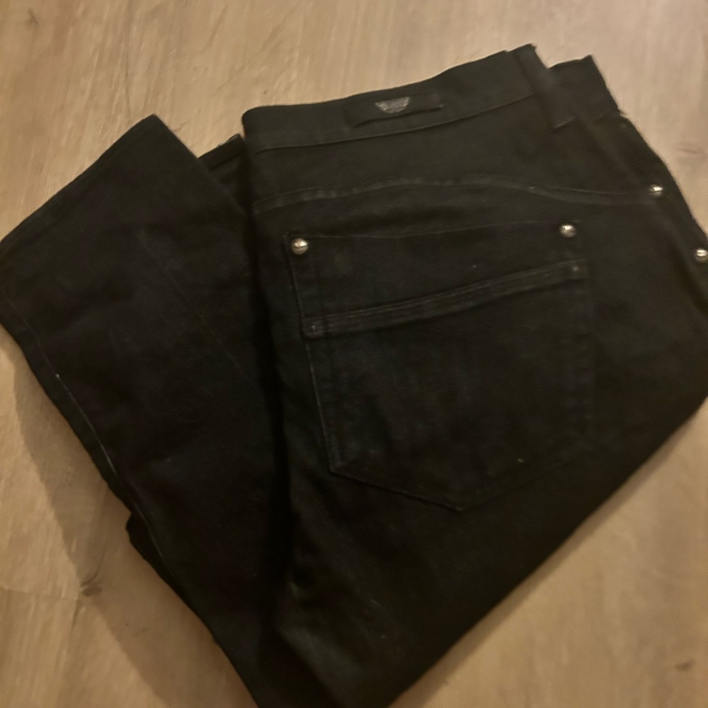 rock & Republic size32 dark black denim pocket skinny rich black rock
